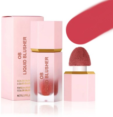 OB BEAUTY 3 IN 1 liquid blusher for cheeks lips and eyes,liquid matte mousse peach blusher(SHADE 02)