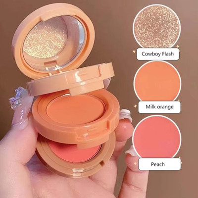 ADJD New 3-in-1 Highlighter & Blush Glow Pinkish Highlighter Makeup Kit(MULTI COLOUR)