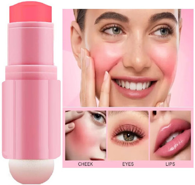 HUZURLU Blusher Stick Multi-Use Long Lasting Cream Blusher Stick(pink)
