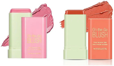 nn waterproof blusher stick long lasting easy to use matte finish(orange, pink)
