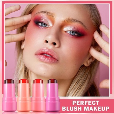 HUZURLU Sheer Lip & Cheek Stain Makeup Cooling Water Jelly Tint(MULTICOLOR)