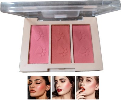 JANOST Ultra Soft Full Pigment Formula Blusher with 3 Shades of Multicolour(Multicolor)