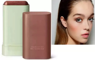 Jiwoo Multi-Use Lightweight and Long-Lasting Key Blusher Makeup Blush Stick(brown)