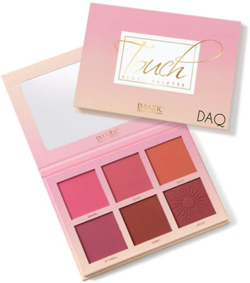 DAQ Blush Palette Of 6 Colour Highly Blendable Shades| Pigmented Blusher|Shade-6(Multi Colour)