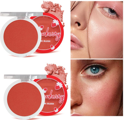 ADJD COMBO FACE MAKEUP MATTE MINI POCKET BLUSHER PALETTE(STRAWBERRY)