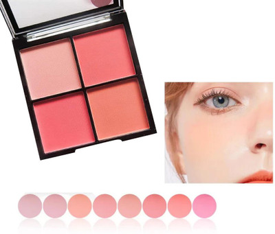 KAIASHA 4 COLOR WATERPROOF AND LONG LASTING NATURAL PINK CHEEKS EFFECT BLUSHER PALETTE(multicolor)