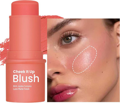 FLORERO Cream Blush Stick Multi-Use Makeup Stick for Cheeks & Lip(Pink)