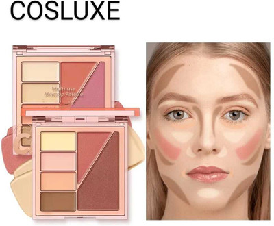 Cosluxe Blush Concealer Cream Multi-Use Makeup Palette, Waterproof(2 Colors Cream Blush Palette, 4 Concealer Makeup Palette)