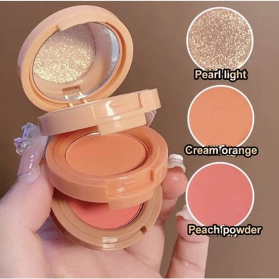 WOONGMI 3 in 1 face highlihger with mini eyeshadow palette Highlighter(Multi)