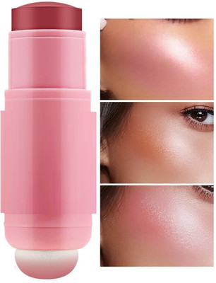 WOONGMI Cream Blush Stick - Multi-Use Makeup Stick for Cheeks and Lips with Hydrating(Coral peach)