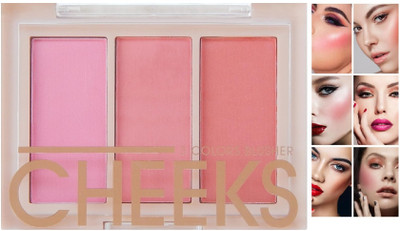 LILLYAMOR Natural Makeup Blusher with 3 Shades of Multicolour(Multi color)