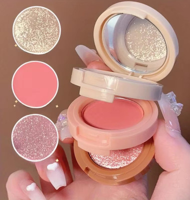 ADJD 3 in 1 Makeup Pressed Powder Palette Blush and Highlighter Kit(MULTI COLOUR)