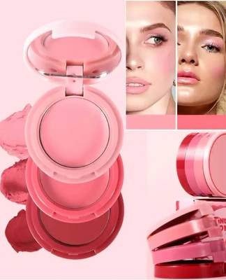 WOONGMI 3-in-1 Soft Mist Smooth Multi-Purpose Blush EyeShadow Lip Cream(Multi)