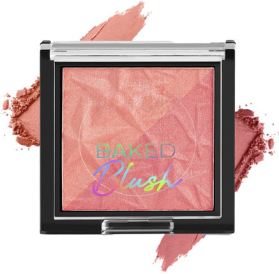 VERGE Baked Blush & Highlighter For Face (Shimmery & Glossy Finish) 02(Pink Trouble)