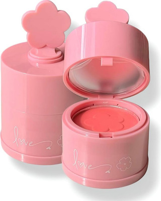 Color Castle Puff Blush With Built-in-Sponge Applicator For Lip & Cheek Buildable Coverage(Peach)