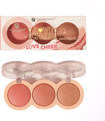 Veeyomee Beauty Love Cheek 3-Color Matte Blusher Palette for Flawless Glow(Multi 03)