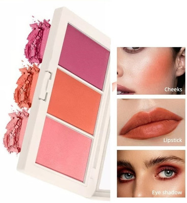 Amaryllis New 3 in 1 Blush Palette with highly blendable shades(Multicolour)