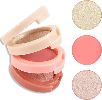 urbanfox 2 Blush And 1 Highlighter Palettes, Comes With Small Mirror(MULTICOLOR)