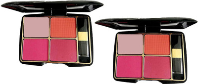 Luster Shine 4 Colour Blusher Palette With Brush(Multicolor)