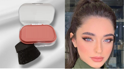 AFARAXIA Matte Blusher Palette with Shimmer makeup look(peach)