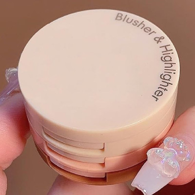 GABBU 3 in 1 face blusher + highlihger with mini compact palette.(Multcolor)