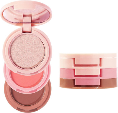 Lui Pui best new 3 in 1 blusher & highlighter makeup pack of 1(multicolor)