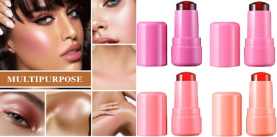 HUZURLU easy-to-use lip and cheek jelly glides on sheer and build vibrant Color Blush(PINK)