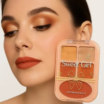 GFSU - GO FOR SOMETHING UNIQUE Blush Highlighter Palette 4 Color Matte Shimmer Blusher Face Makeup(Multicolor)