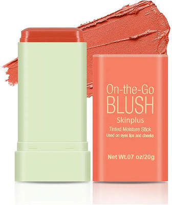 skinplus On-the-Glow Blush - Hydrating Tinted Moisture Blush Stick For Cheeks & Lips(Coral Orange)
