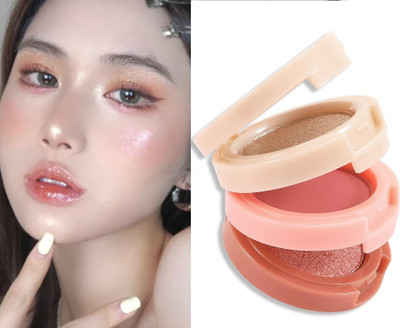 SEUNG Blush and Highlighter Kit, 3 in 1 Makeup Pressed Powder Palette(MULTICOLOR)