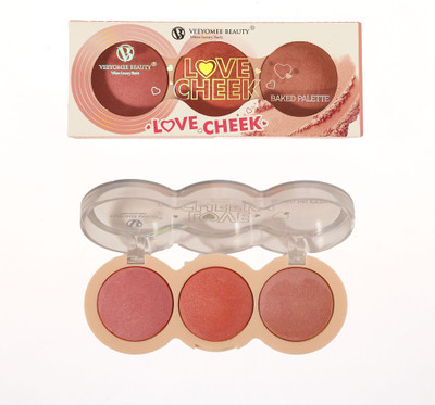 Veeyomee Beauty Love Cheek 3-Color Matte Blusher Palette for Flawless Glow(Multi 01)