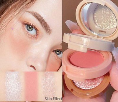 Herrlich Professional 3 in 1 face blusher + highlighter with mini compact palette(MULTICOLOR)