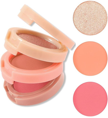 MYEONG 3-In-1 Matte Blusher with Highlighter and Contour Palette(Multi Shade)
