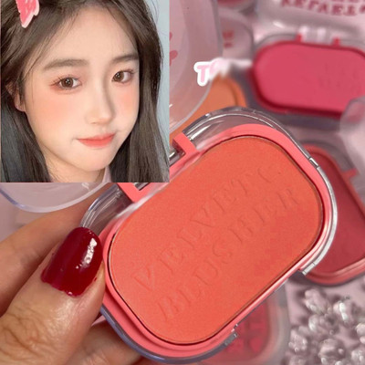 GULGLOW99 Blush Palette with mirror Soft Waterproof Powder Naturally Pigmented Blusher(PEACH PINK)