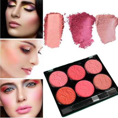 WECHARMERZ Makeup Blush Pink disk 6 Colors Cheek Touch Blusher Palette(Pink)