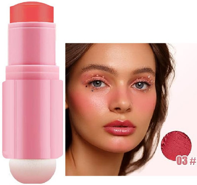 Jiwoo Use Waterproof Blusher stick Soft Cream Makeup(Peach red)