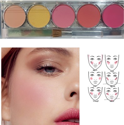 WECHARMERZ 5 Color Eyeshadow And Blusher Palette,Shimmer Matte Finishes Makeup Palette(Shade-1)