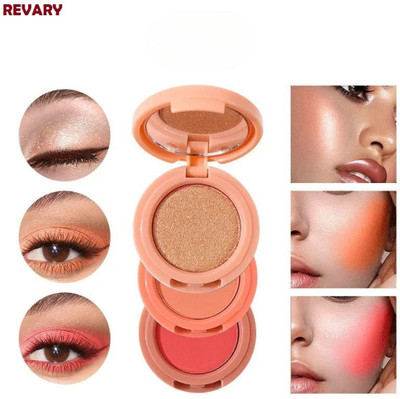 revary 3-in-1 Makeup Palette: Blush, Highlighter, and Bronzer(MULTI)