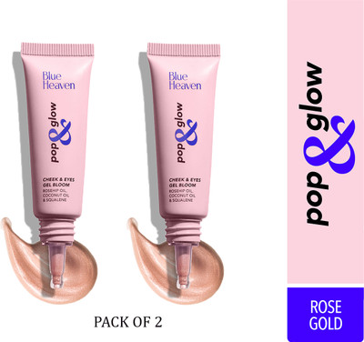 BLUE HEAVEN Pop & Glow Gel 12Ml Rose Gold (Pack of 2)(Rose Gold)