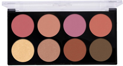 MYEONG Matte Blusher Palette with Shimmery Highlighter & Contour Palette(Multi Shade)