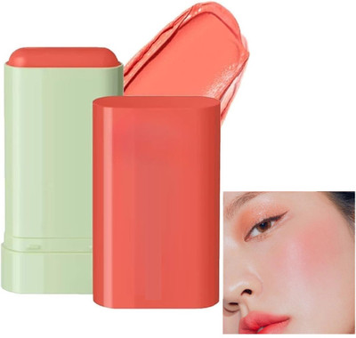 Jiwoo Lightweight Multi-Stick for Face Eyes & Lip Longlasting 3in1 Multi-Use Blusher(drack peach)