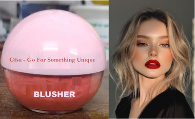 GFSU - GO FOR SOMETHING UNIQUE NEW PERFECT MAKEUP BEST PINK COLOR BLUSHER POWDER(PINK PEACH)