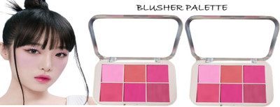Latixmat Highly Blendable Pigmented Waterproof 6 Colors Blusher Palette For Face Makeup(Multicolor)