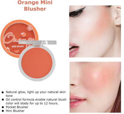 MR.THINDZ New_matte mini blusher pocket blusher matte mini cheek pearls blusher(ORANGE)