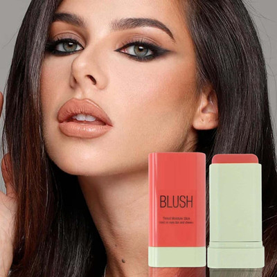 Emijun Cream Blush for Cheeks - 3 in 1 Blush Stick Eyeshadow(coral browun)