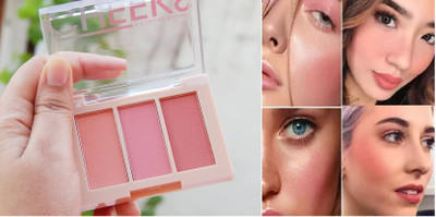 AFARAXIA Best Cheeks 3 color matte blusher palette + face make up blusher palette(muliti colour)