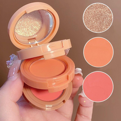 FLORERO Lip And Tint Blush Baked Blusher Highlighter Lips Eyes Cheek Makeup Palette(Multicolor)