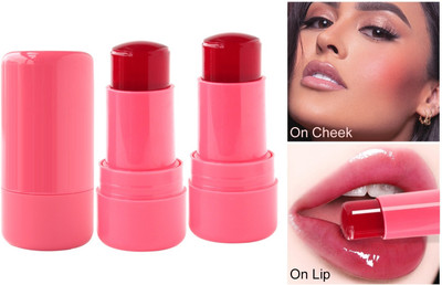 WOONGMI Smudgeproof Makeup Lip Tint Jelly Blush Stick Multi-Use Cheek and Lip Stain(Punch)