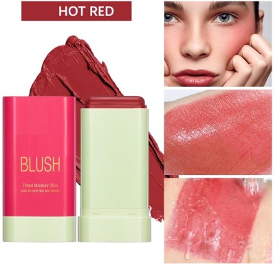 Emijun Multi-Use Makeup Blush Stick Solid Moisturizer Stick(hot red)