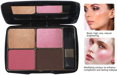 BLUEMERMAID Professional look 4 IN 1 Matte & Shimmer Blush palette for a Glowing Look(MULTI COLOR)